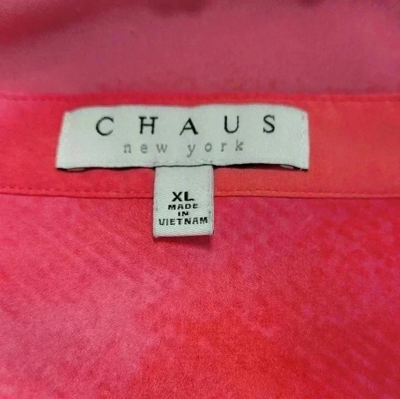 Chaus Bright Pink / Purple Light Tye-Dye Lightweight Long-Sleeve Blouse … - Picture 9 of 10